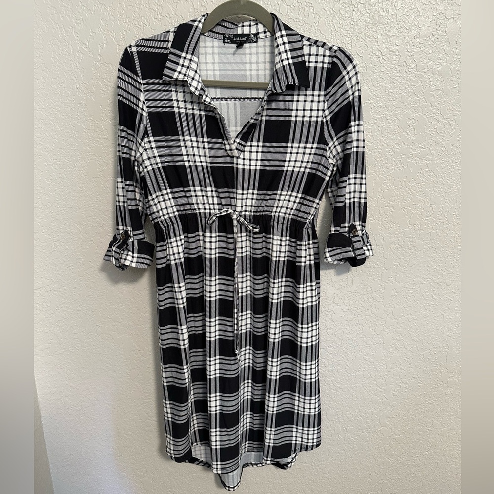 Derek Heart Maternity Dress in Plaid | Size M